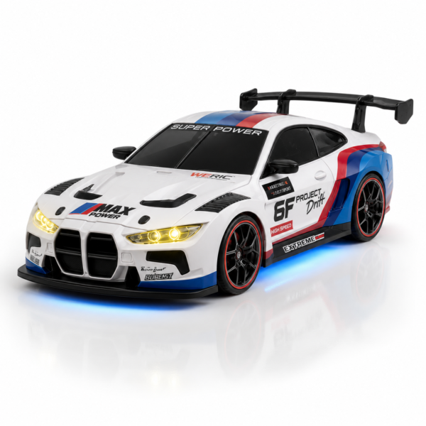 Biały samochód RC Lunelii Car do driftu 1:24